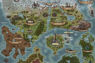 fantasy world map design rpg dnd game custom inkarnate vector map illustration