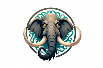design outstanding mammoth head logo with a free vector file