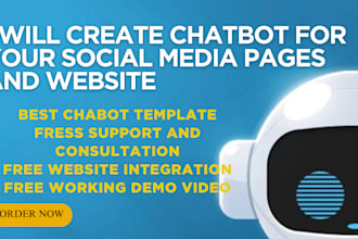 do chatbot for social media platforms, website using manychat, tidio, chatfuel
