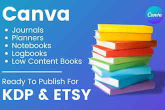 format journals planners notebooks logbooks in canva for amazon KDP or etsy