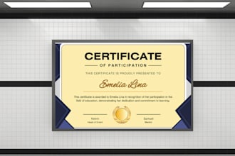 do certificate design, custom certificate design, diploma certificate