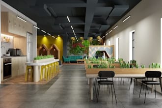 render 3d commercial building, facade design, cgi car park, supermarket design