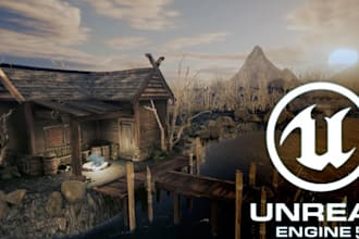 create unreal engine environment maps, terrain 1v1 fornite map in ue5,ue4 game