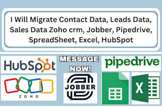 migrate contact data lead data sales data zoho jobber spreadsheet excel hubspot