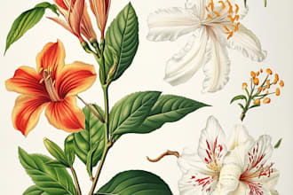 design a beautiful botanical or floral illustration