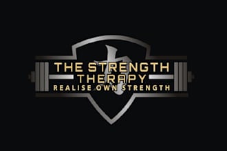 design awesome gym strength therapy logo