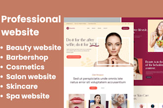 create beauty spa salon cosmetic skincare barbershop massage therapy website