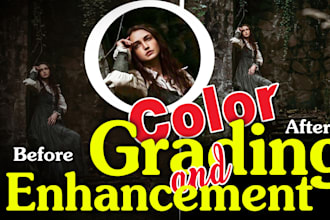 do high class color grading on 100 photos for just 50 dollars