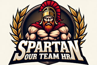 do unique spartan warrior logo with source files in two days