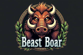 create custom beast boar logo with unlimited revisions
