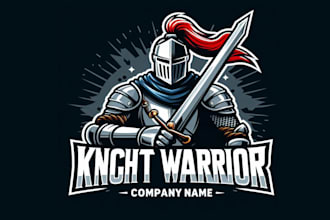 make an amazing knight warrior helmet  mascot logo design in one day