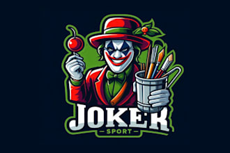 design joker sport mascot logo  with unlimited revision