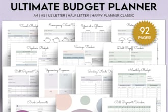 design printable planner, workbook, journal and budget planner on canva