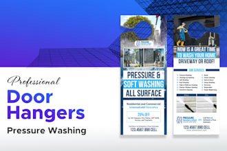 design door hanger for pressure washing, cleaning service