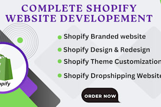 create shopify website, shopify dropshipping store and store redesign