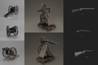 create 3d models and textures for games and 3d props
