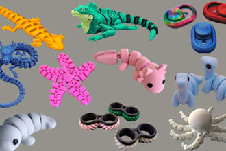 sculpt 3d articulated model 3d flexi model fidget toy 3d doll for 3d printing