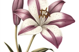 do botanical illustrations of flowers, plants, line art