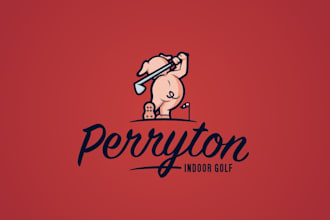 design classic golf pose swinging golf club logo