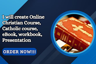 create online christian course, catholic course, ebook, workbook, presentation