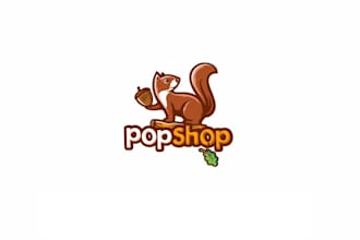 design cute and playful squirrel mascot logo