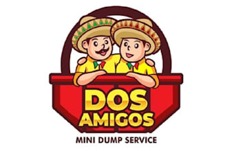 design high quality dos amigos mini dump service logo