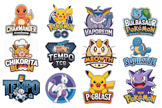 design pokemon, fakemon, tcg trainer card, banner, mascot, and league team logo