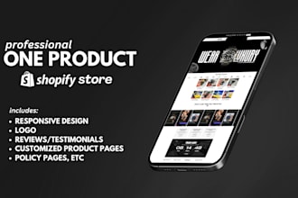 create one product shopify dropshipping store