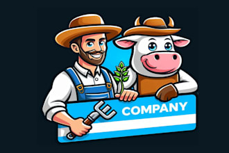 make an amazing farmer mascot logo design in one day