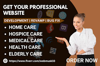 create home care website hospice medical care health care elderly care website