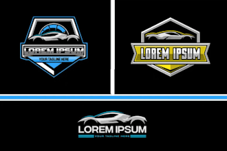 design modern car racing, boat racing, car wash and automotive logo