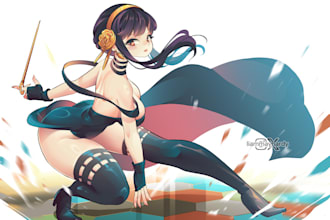 draw cute, sexy anime girls with dynamic poses