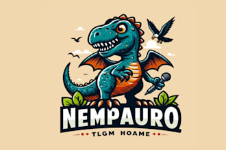 make dinosaur mascot logo for you with new concept