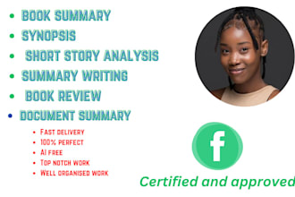 do book and story summary, short story analysis and write a synopsis for you