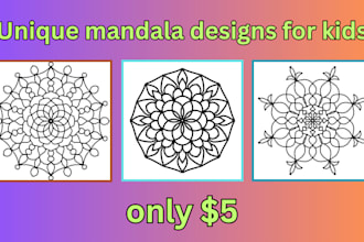 draw custom, simple and easy mandala colouring page for kids