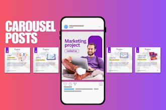 design premium social media creative carousel posts for your instagram