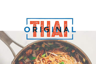 create a custom minimalist thai food restaurant logo design