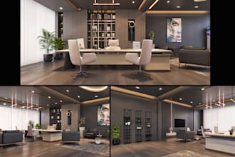 design and render high quality interior spaces in 3ds max