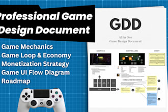 create a complete game design document gdd with mechanics story and monetization