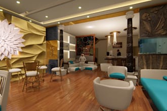 redesign cgi cafe interior exterior model, sport bar, hotel bar resort,d5 render