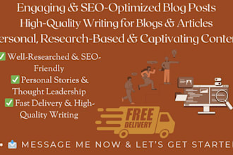 craft engaging blog posts and thought provoking articles