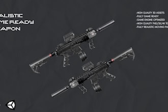 model a realistic a realistic 3d gun asset game asset for your video games