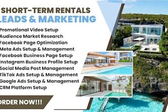 short term rentals leads villa booking leads beach house rentals facebook ads
