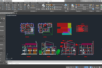 redesign and redraw architectural floor plans using autocad and revit