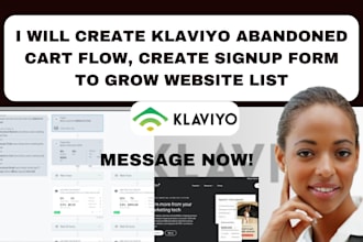klaviyo abandoned cart flow klaviyo signup form, popup form, list segmentation
