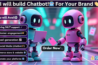 build professional chatbot for messenger, whatsapp, telegram, website and more
