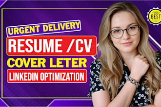 write and upgrade ats resume, cover letter and linkedin