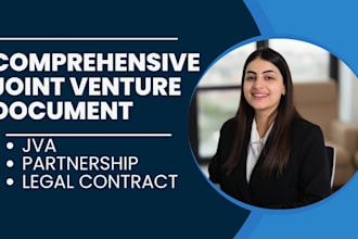 draft a comprehensive joint venture agreement jva and partnership contract
