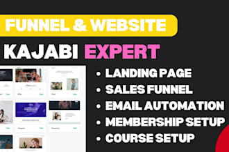 build coaching and online course kajabi website, sales funnel and landing page
