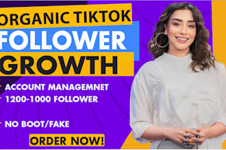 manage tiktok marketing and promotion for organic real follower growth